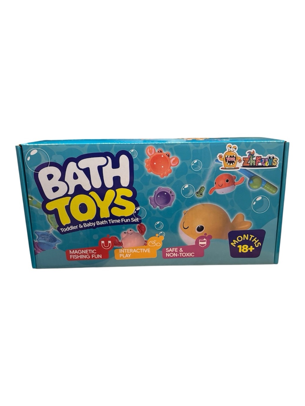 BATH TIME TOYS Magnetic Fishing Pole with Swimming Animals